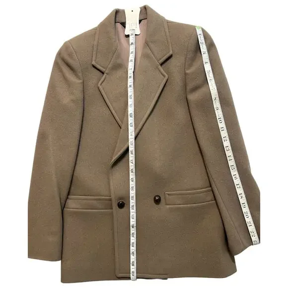 Vintage David Brooks Ltd Tan Taupe 100% Wool Blazer size 6 Light Academia 80s - Picture 3 of 11